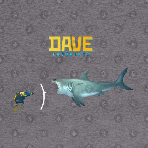 DAVE the diver- Great White Shark by Buff Geeks Art